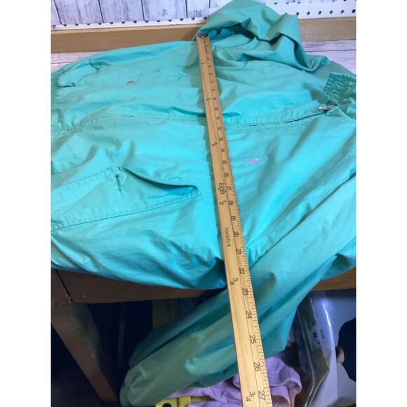 Vintage Polo by Ralph Lauren Aqua Blue Harrington Jacket Lined Knit Rib Size L - Picture 4 of 5